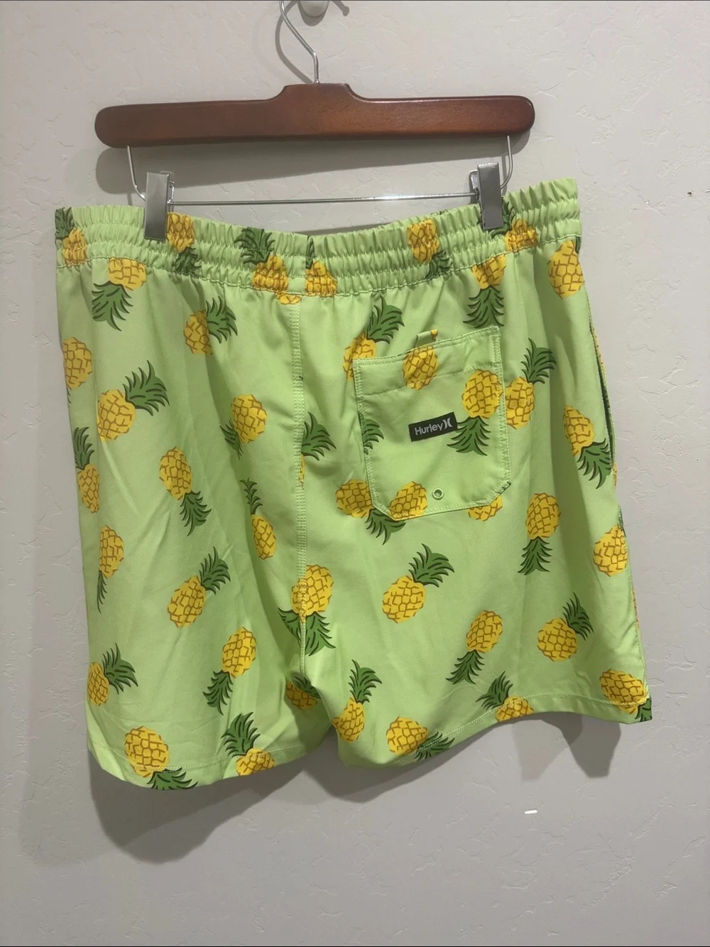 Hurley Pineapple Print Swim Shorts in Lime and Yellow